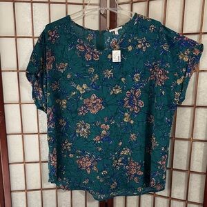 Maurices Teal Floral Blouse